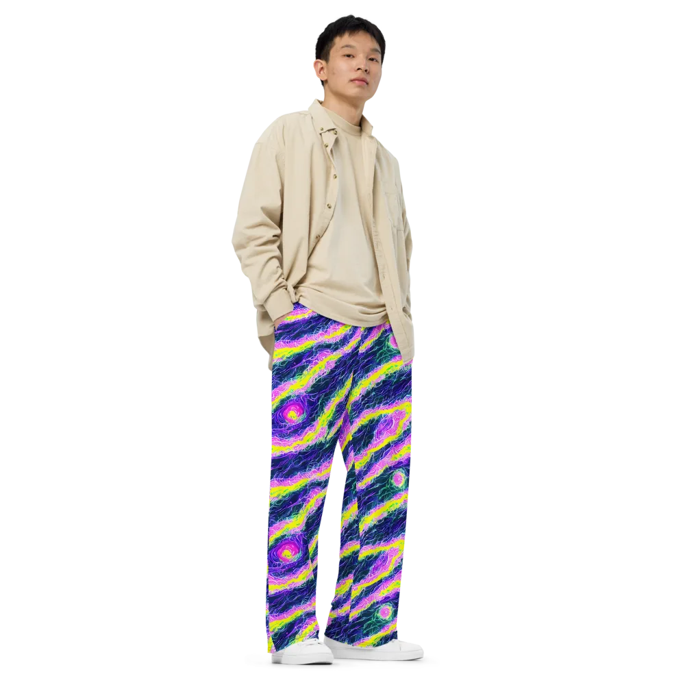 Cyber Blossom on Wide-Leg Pants — Right Front