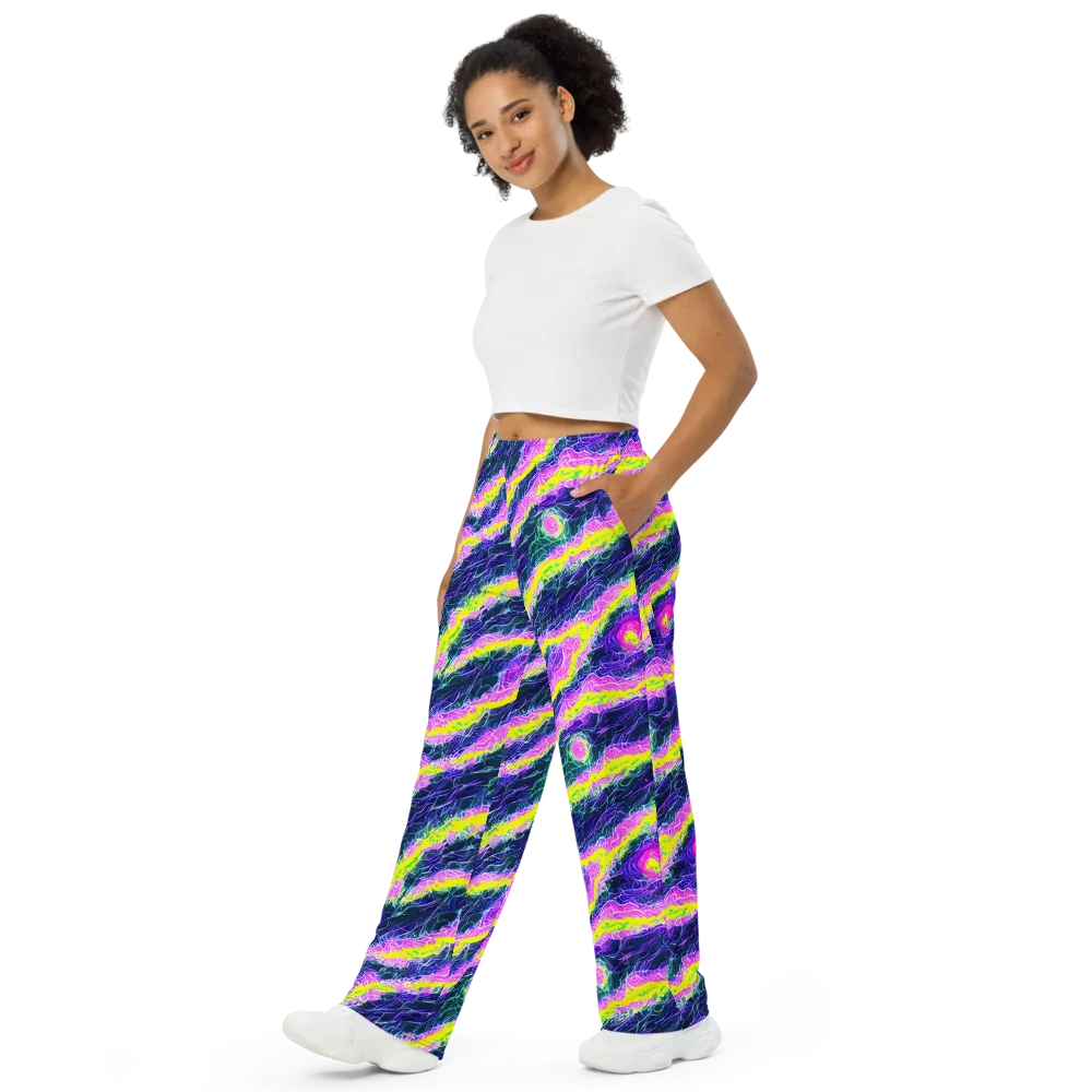 Cyber Blossom on Wide-Leg Pants — Left Front