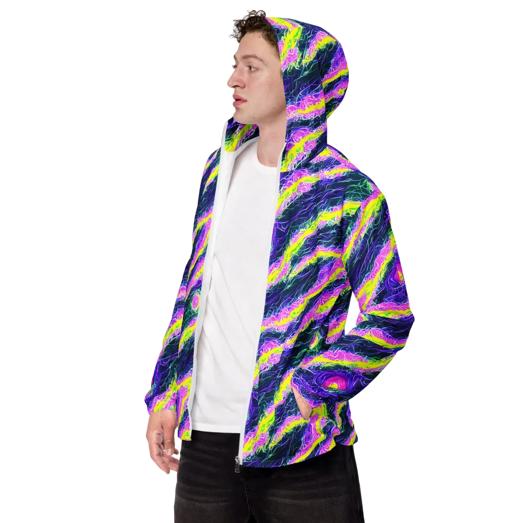 Cyber Blossom on Men's Windbreaker — Left Front