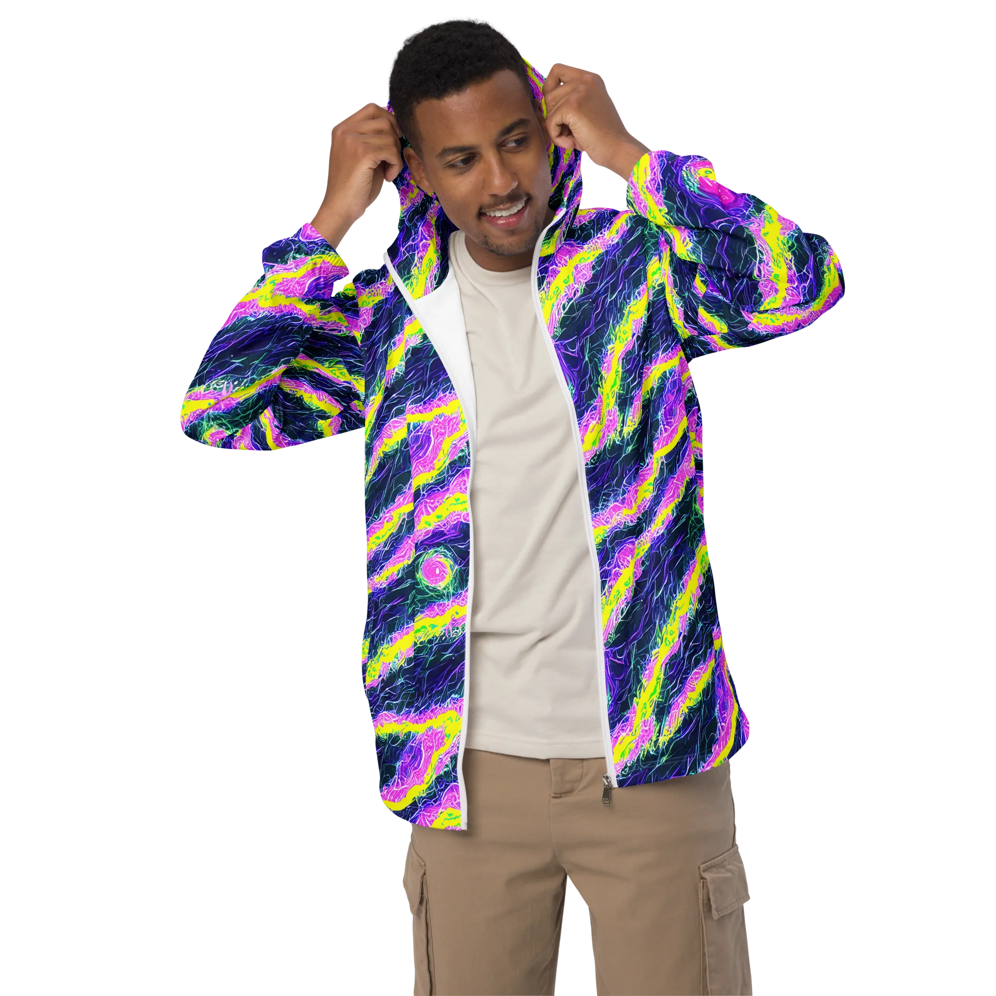 Cyber Blossom on Men's Windbreaker — Front