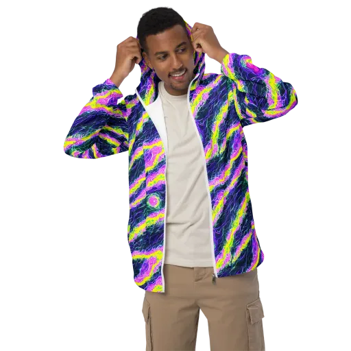 Cyber Blossom on a Men's Windbreaker