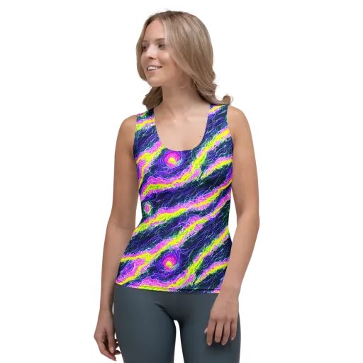 Cyber Blossom on a Women's Tank Top