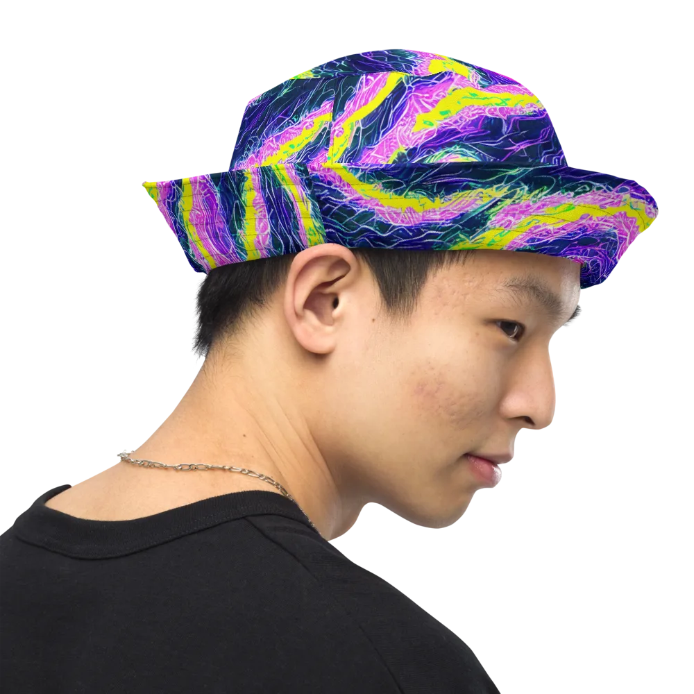 Cyber Blossom on Reversible Bucket Hat — Right Outside