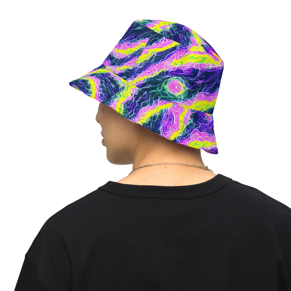 Cyber Blossom on Reversible Bucket Hat — Back Inside