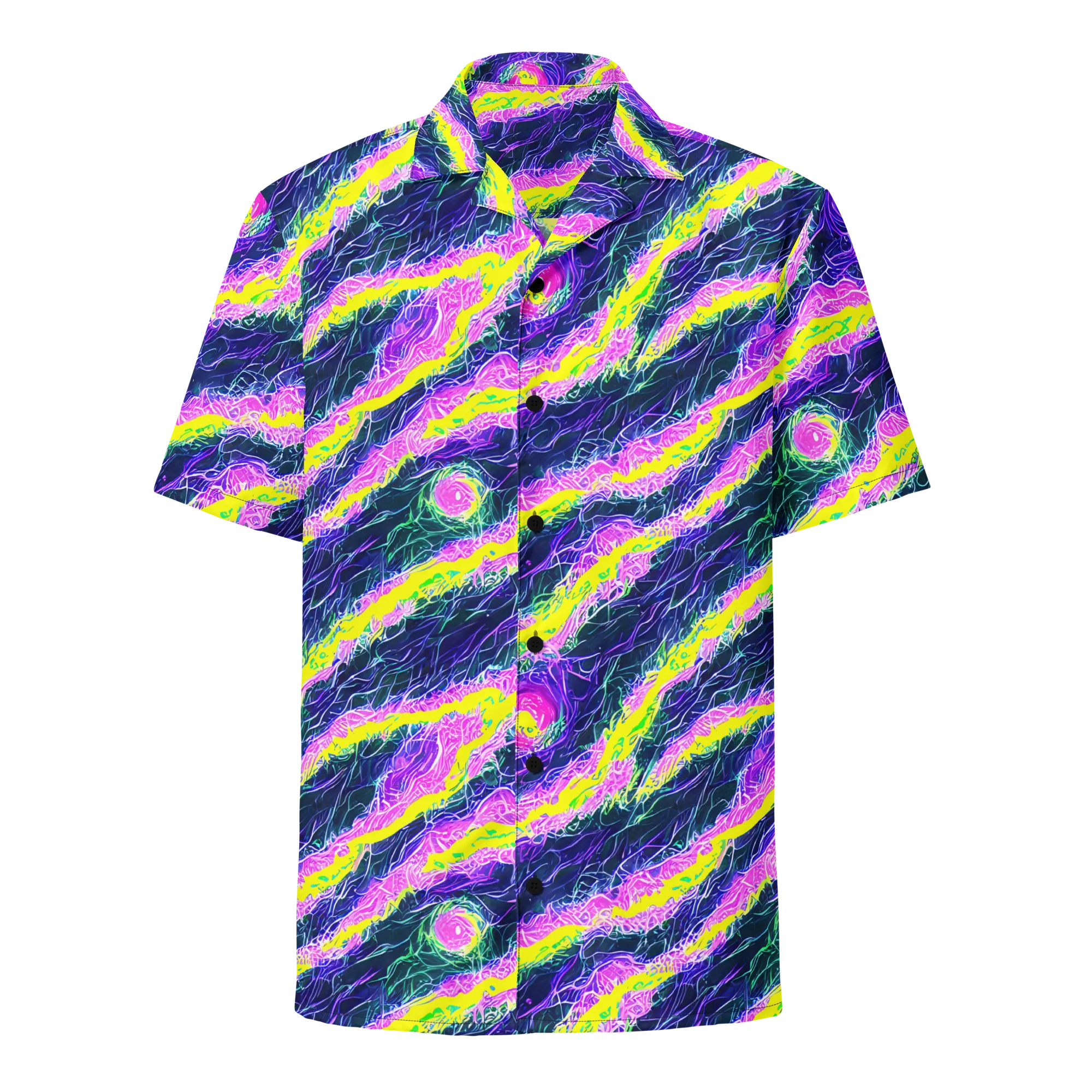 Cyber Blossom on Button Shirt — Front