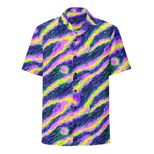 Cyber Blossom on a Button Shirt