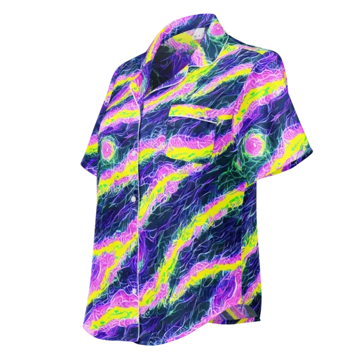 Cyber Blossom on a Women's Short Sleeve Pajama Top