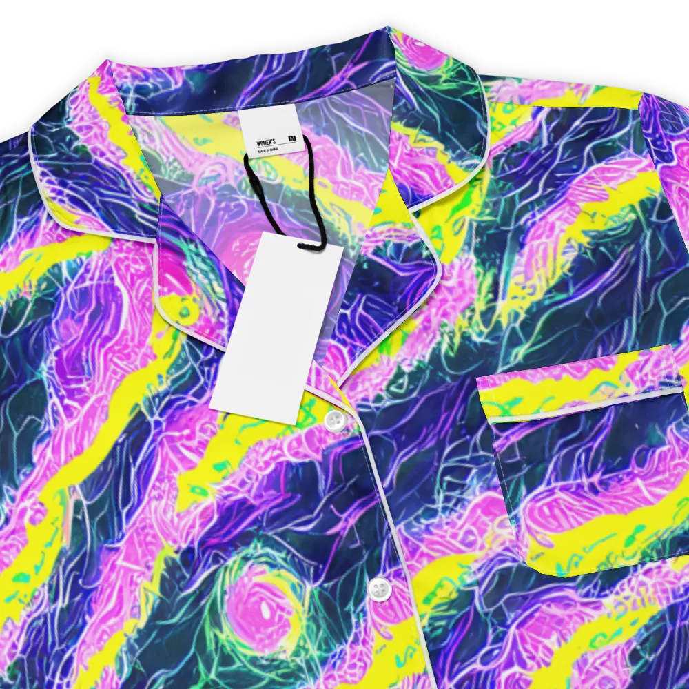 Cyber Blossom on Women's Short Sleeve Pajama Top — Product details