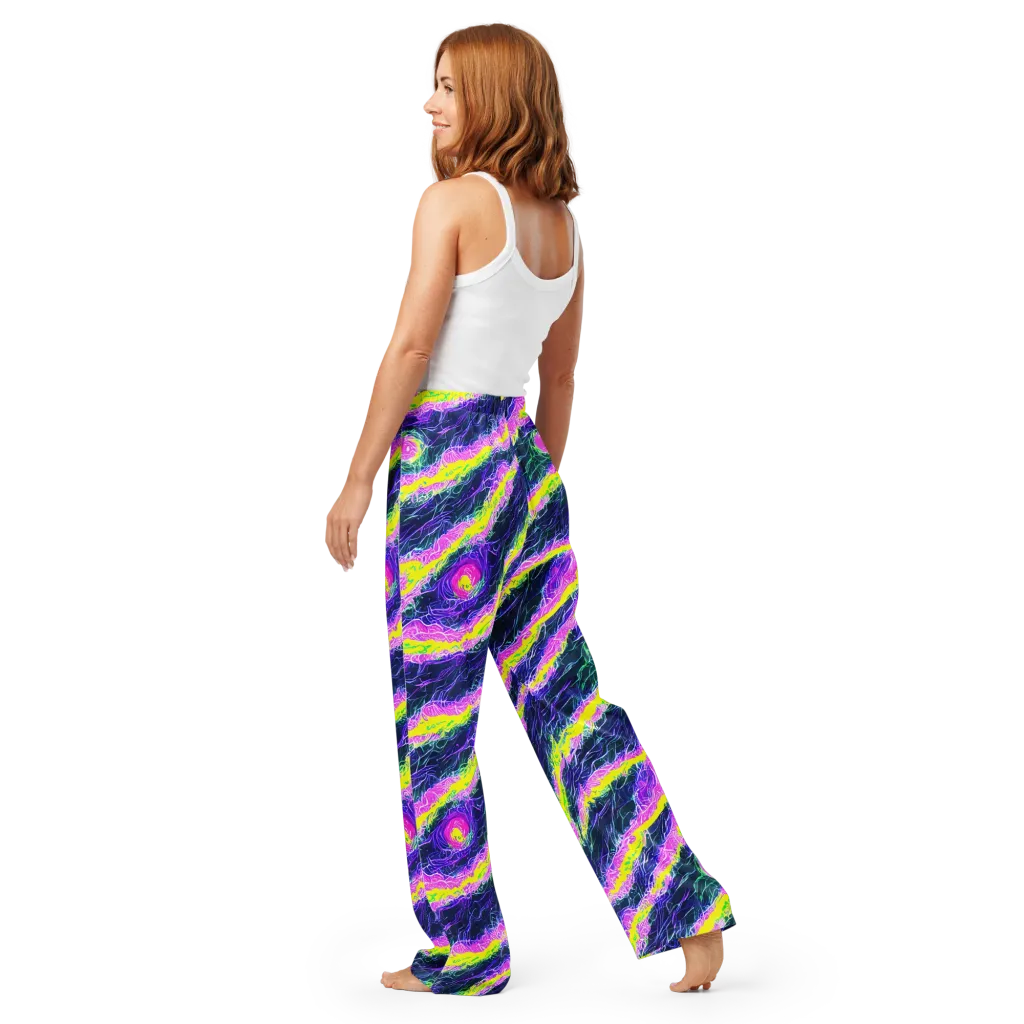 Cyber Blossom on Women's Pajama Pants — Back