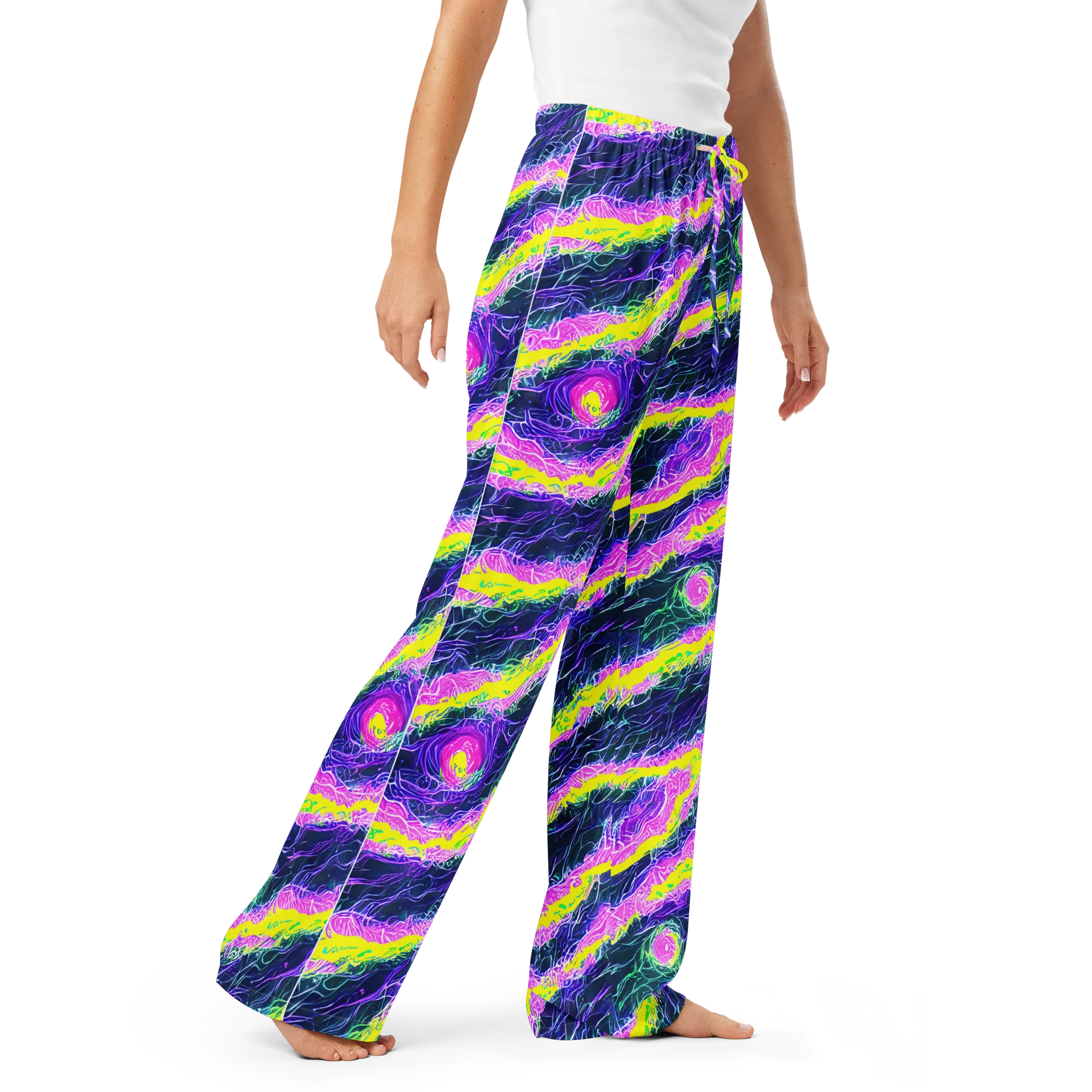 Cyber Blossom on Women's Pajama Pants — Right Front