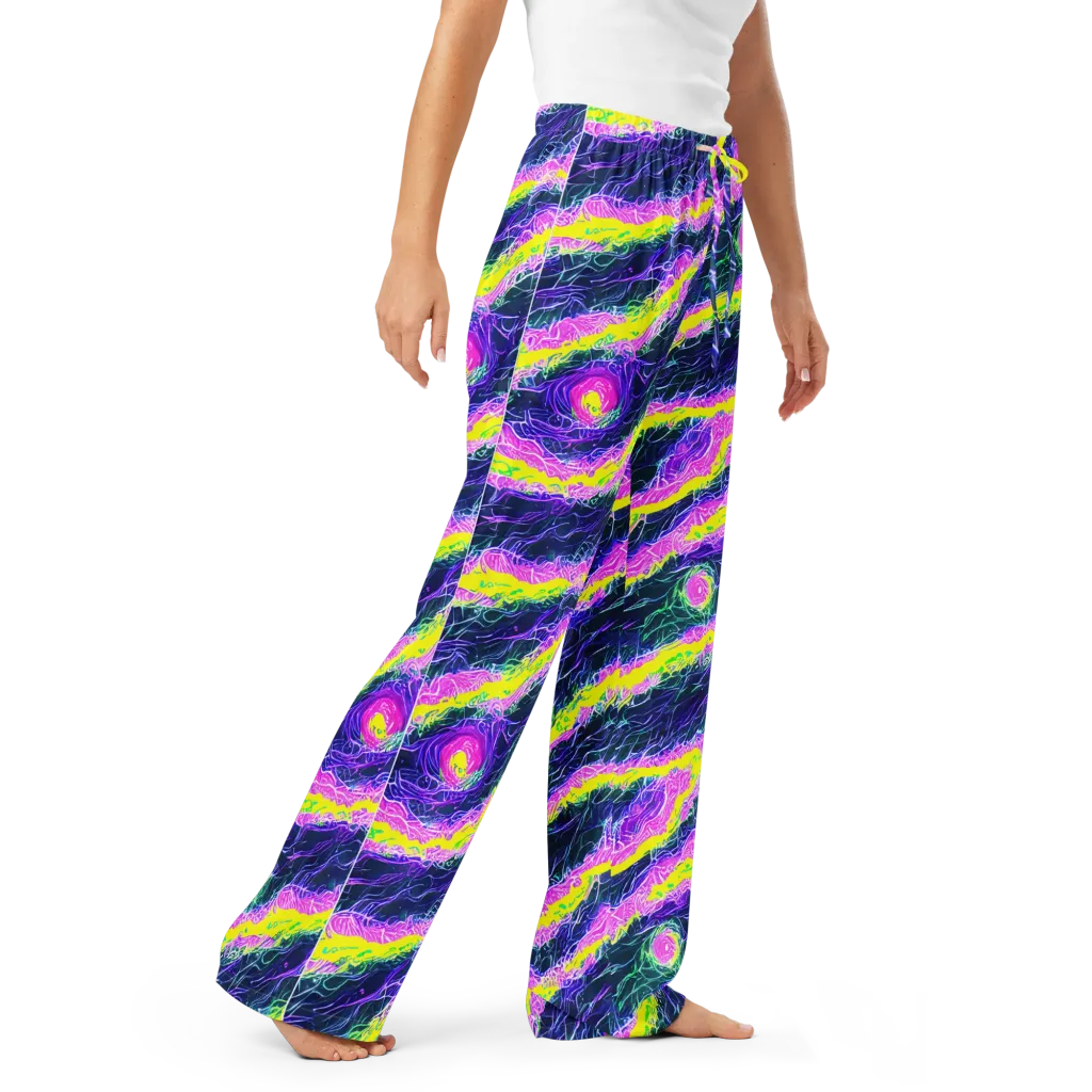 Cyber Blossom on Women's Pajama Pants — Right Front