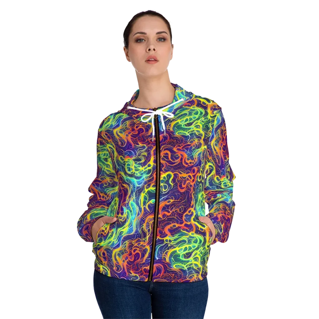 Afterdark Surge on Women's Full-Zip Hoodie — Front On Person
