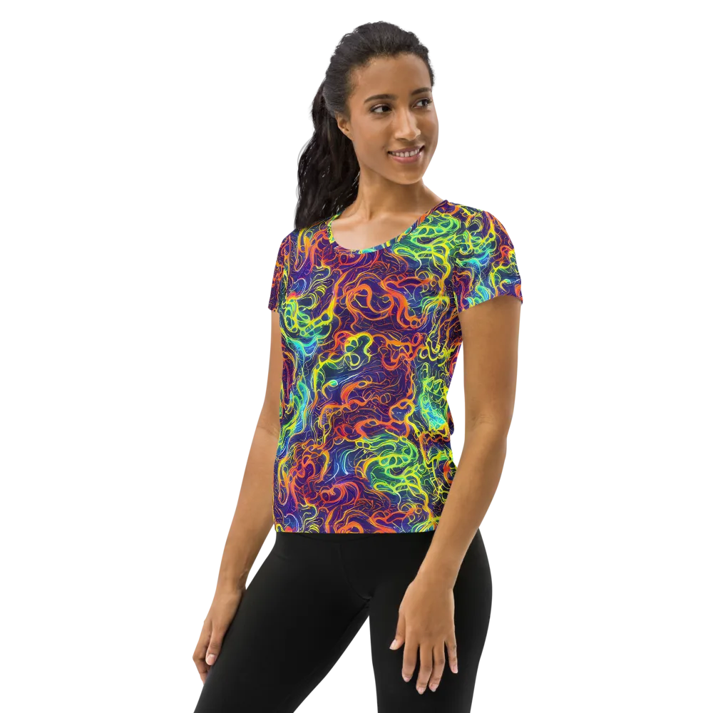 Afterdark Surge on Women's Athletic T-Shirt — Left