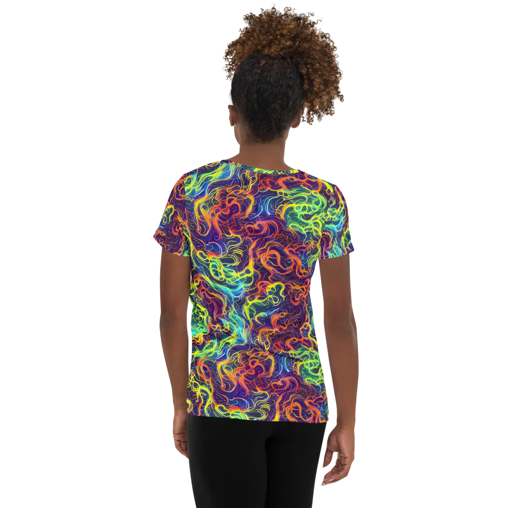 Afterdark Surge on Women's Athletic T-Shirt — Back