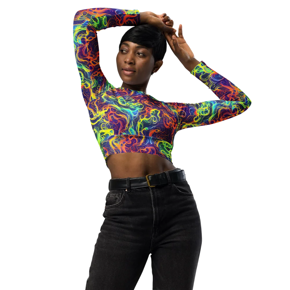 Afterdark Surge on Long Sleeve Crop Top — Front