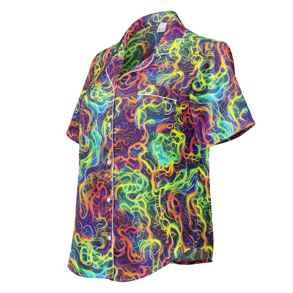 Afterdark Surge on Women's Short Sleeve Pajama Top — Left Front