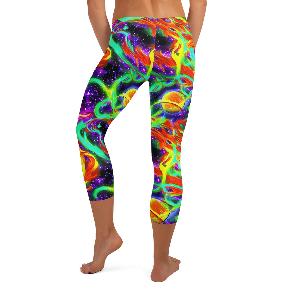 Cosmic Flare on Capri Leggings — Back