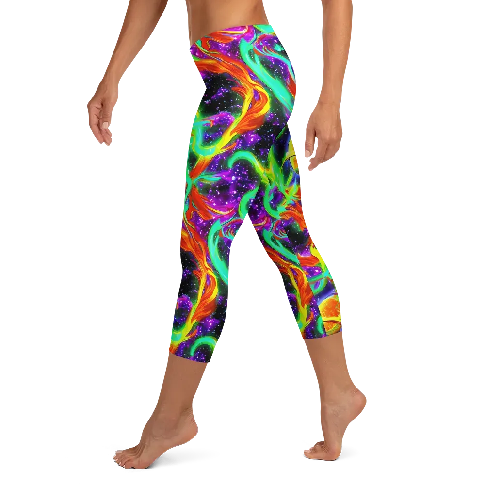 Cosmic Flare on Capri Leggings — Left