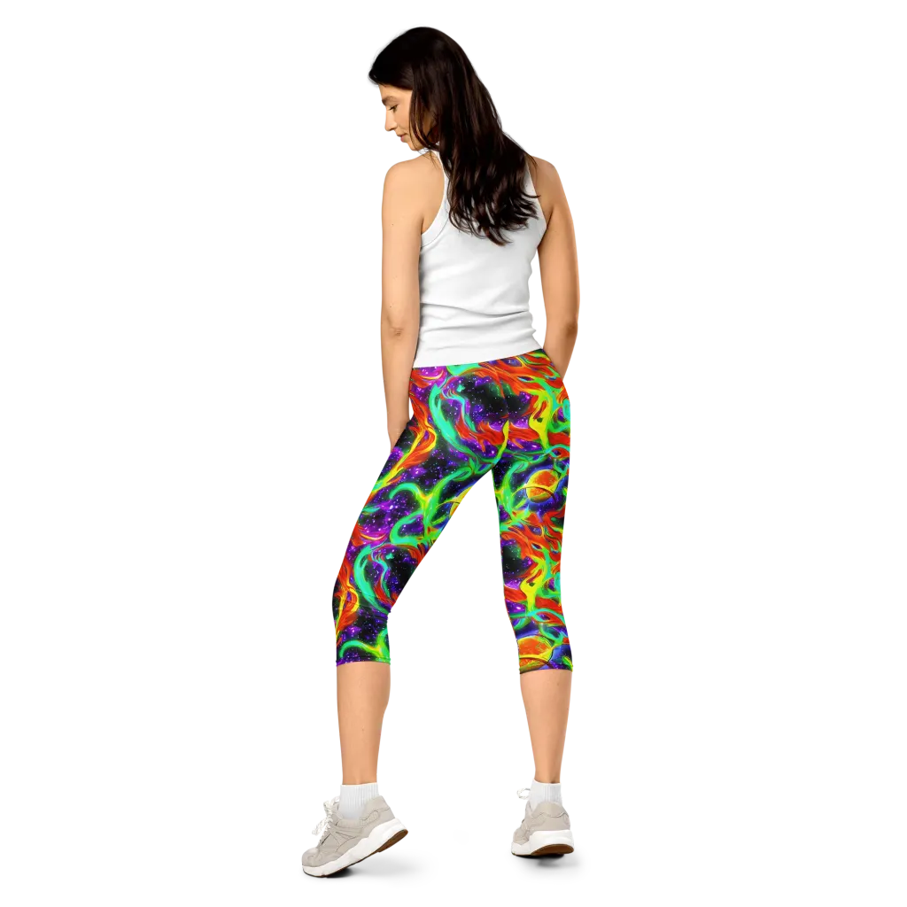 Cosmic Flare on Capri Leggings — Back