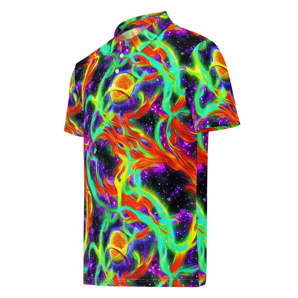 Cosmic Flare on Men's Slim Fit Polo Shirt — Left Front