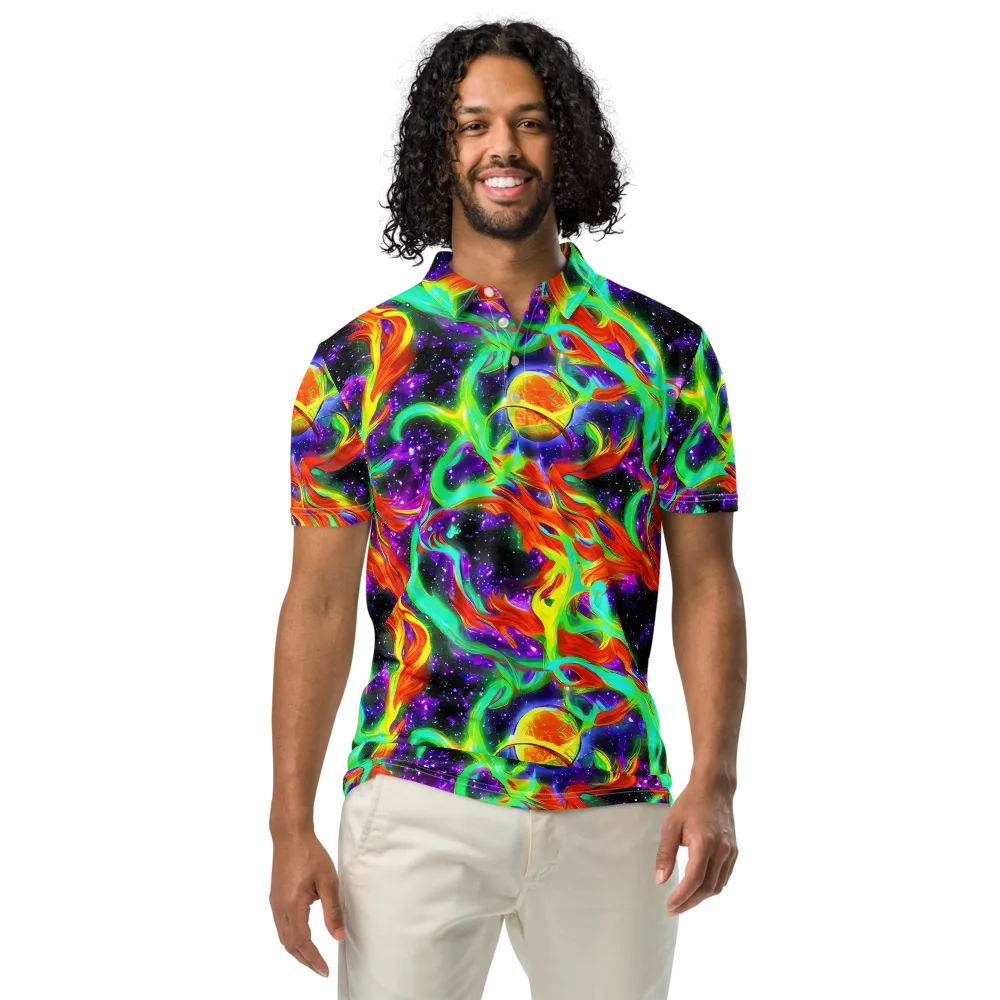 Cosmic Flare on Men's Slim Fit Polo Shirt — Front