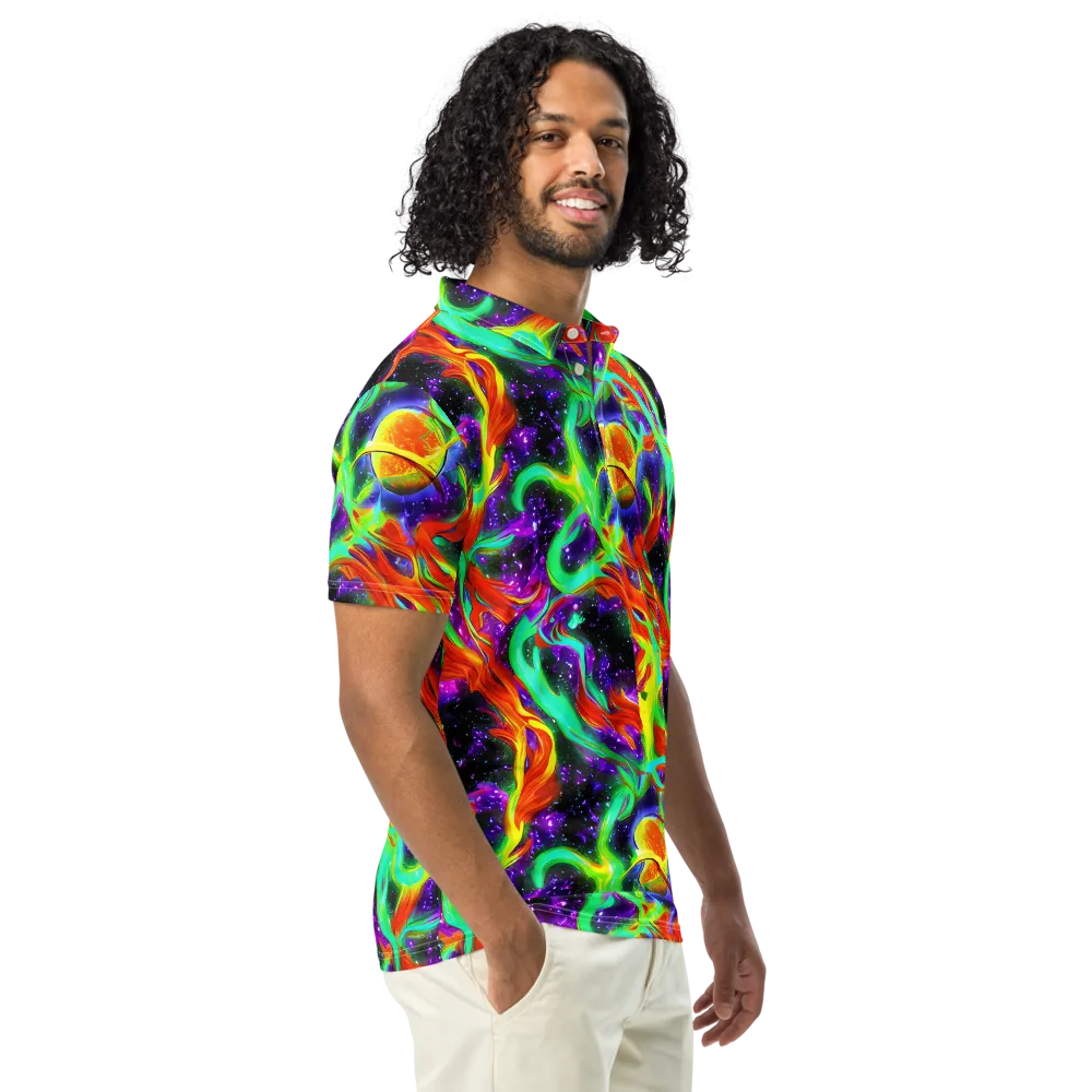 Cosmic Flare on Men's Slim Fit Polo Shirt — Right Front