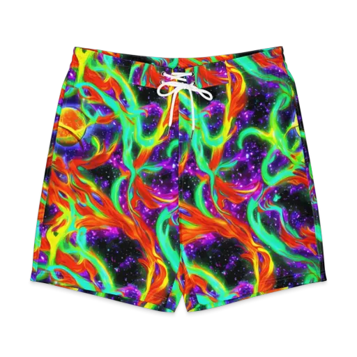 Cosmic Flare on a Men's Board Shorts