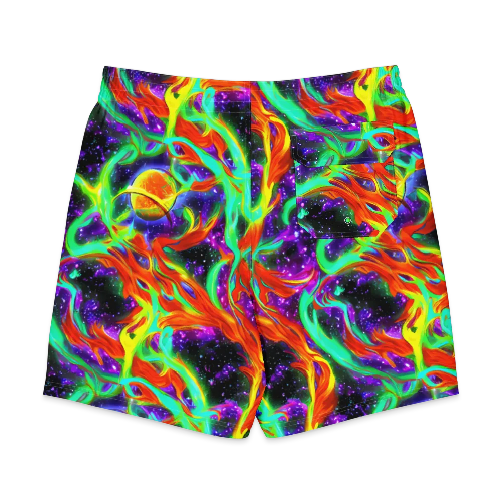 Cosmic Flare on Men's Board Shorts — Back