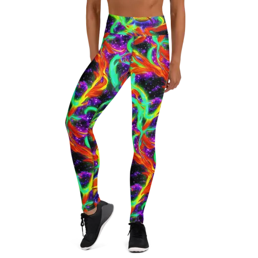 Cosmic Flare on a Yoga Leggings