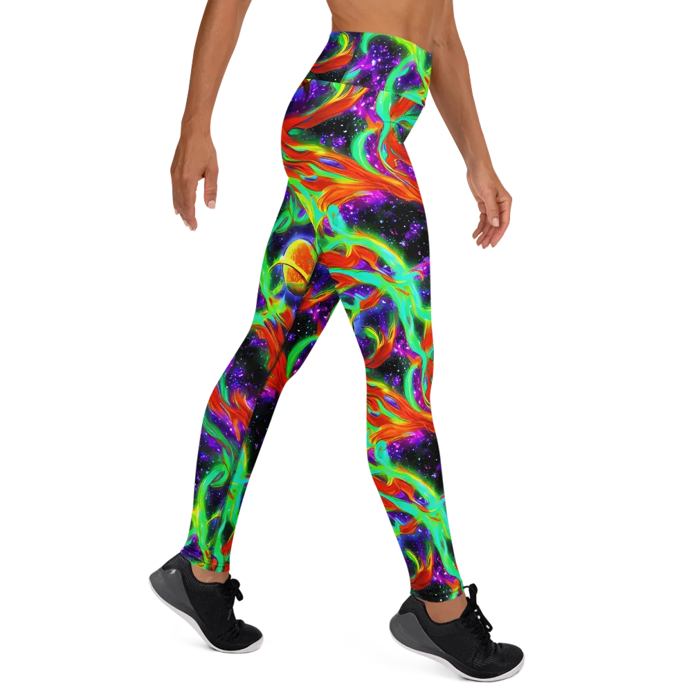 Cosmic Flare on Yoga Leggings — Right
