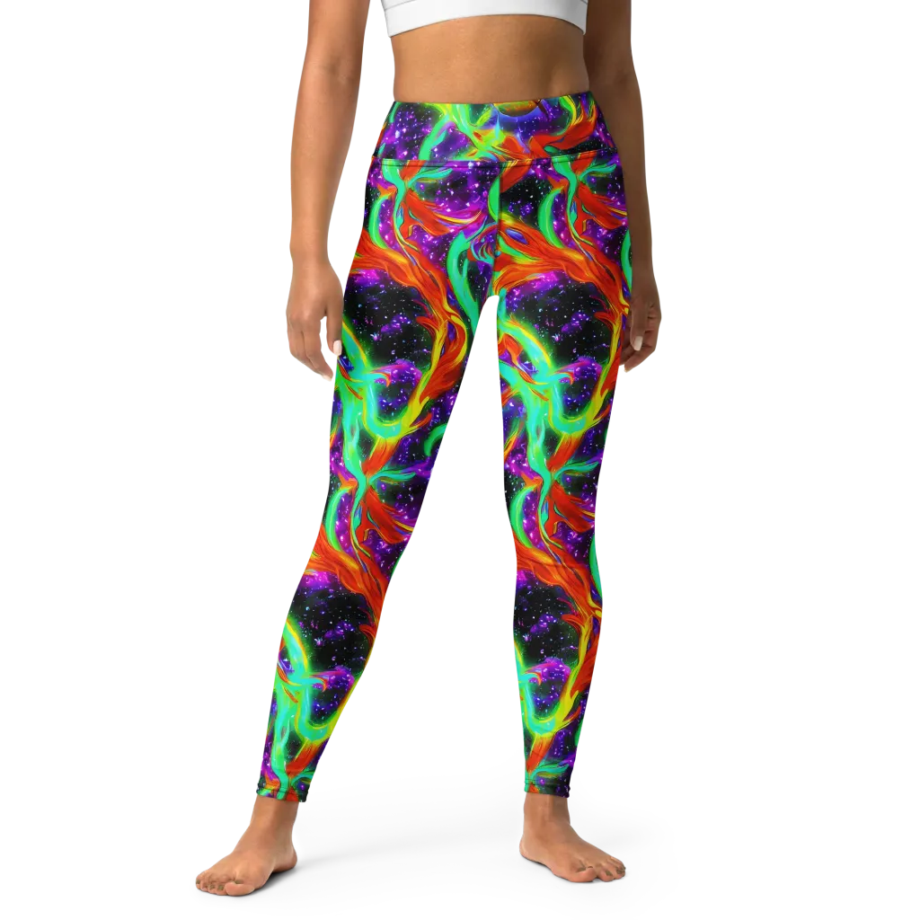 Cosmic Flare on Yoga Leggings — Front