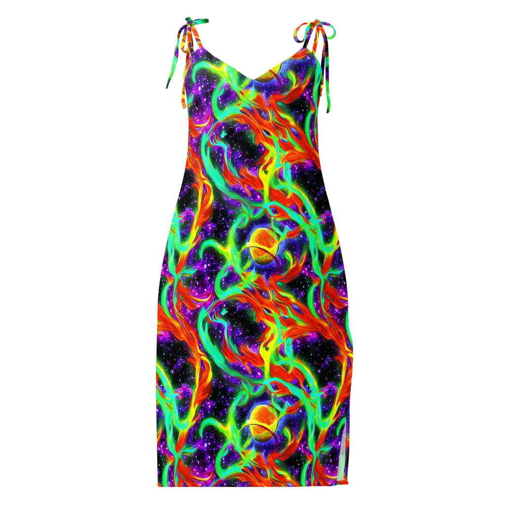 Cosmic Flare on Slip Dress — Front