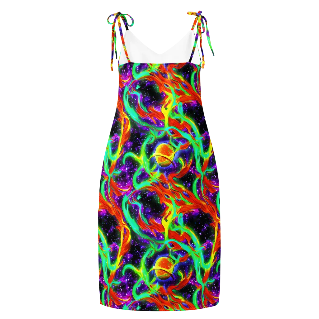 Cosmic Flare on Slip Dress — Back
