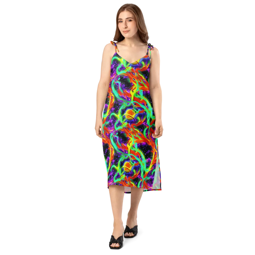Cosmic Flare on Slip Dress — Front