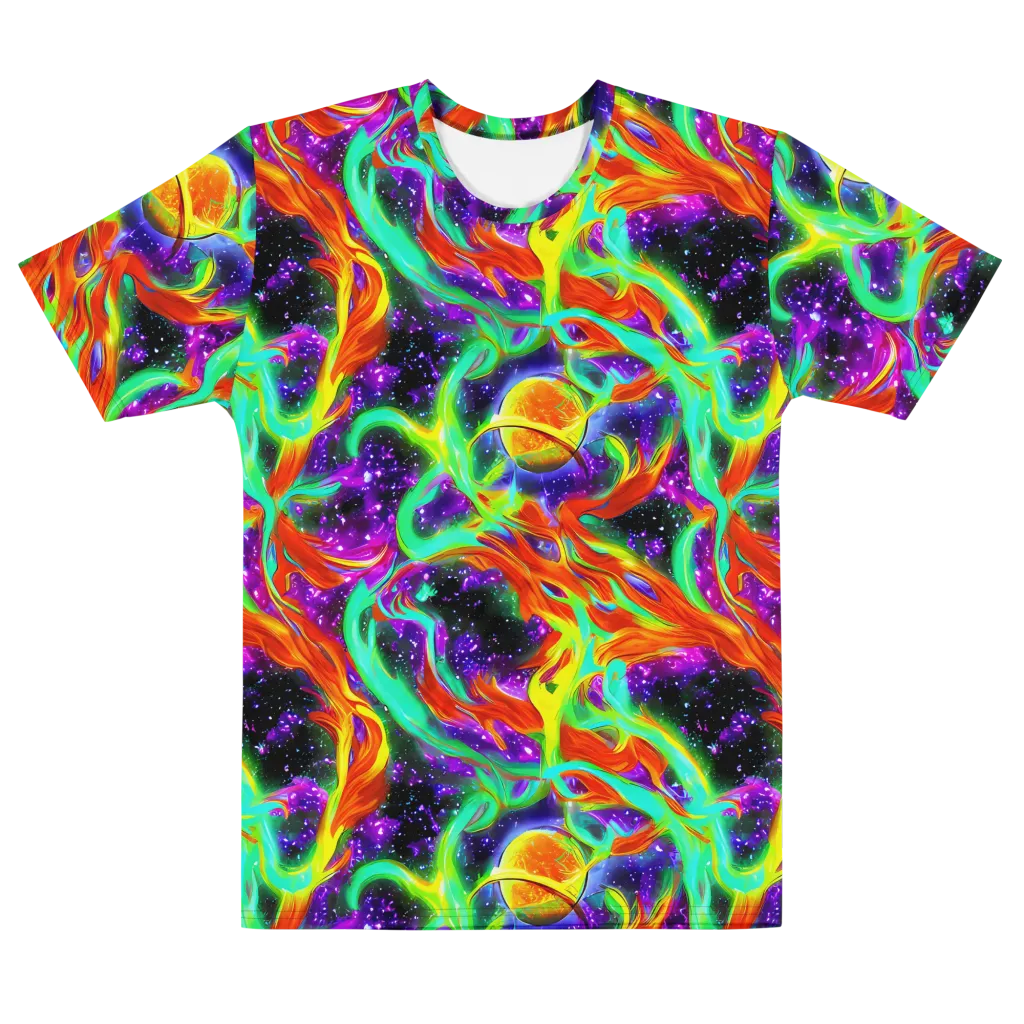 Cosmic Flare on Men's Cotton Crew Neck T-Shirt — Front