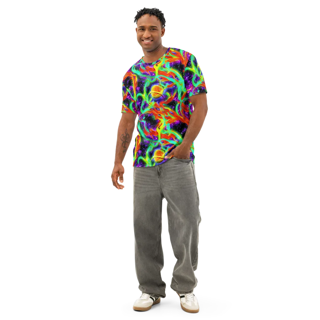 Cosmic Flare on Men's Cotton Crew Neck T-Shirt — Front