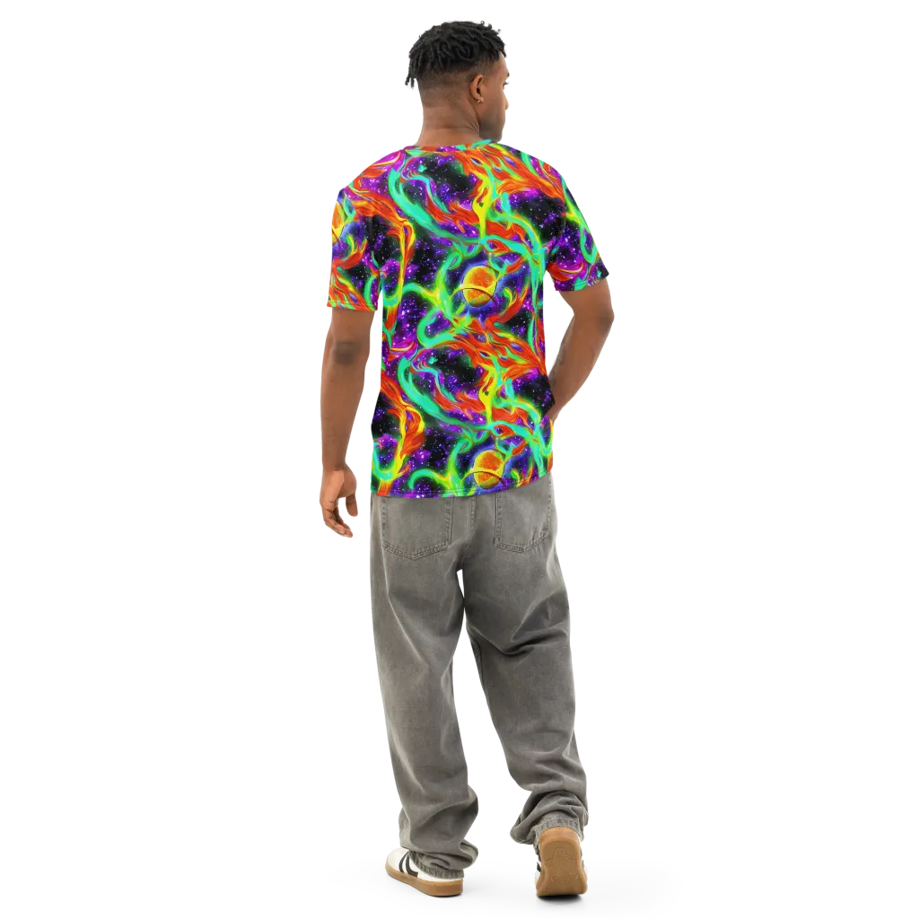 Cosmic Flare on Men's Cotton Crew Neck T-Shirt — Back