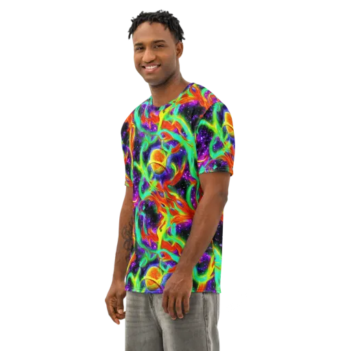 Cosmic Flare on a Men's Cotton Crew Neck T-Shirt