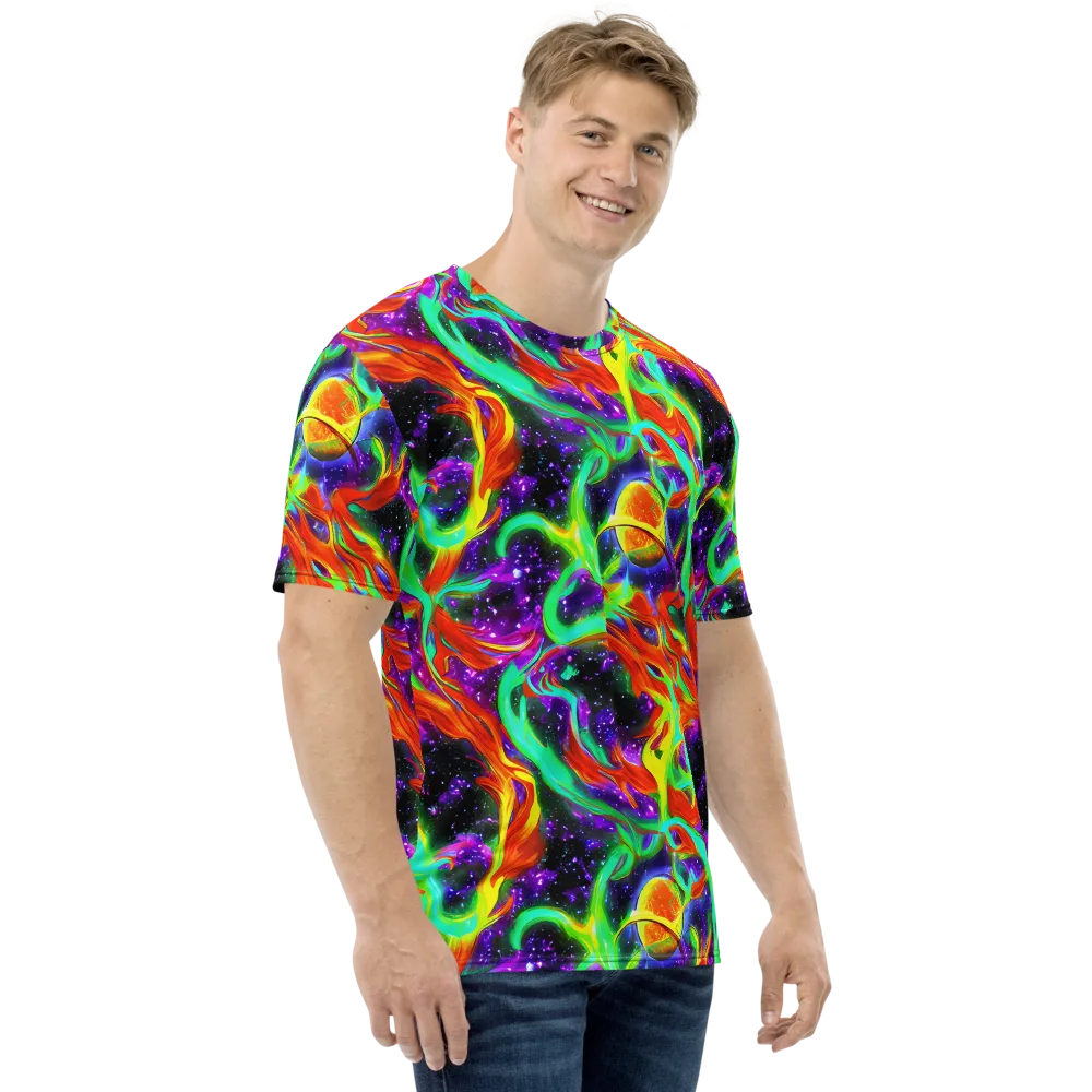 Cosmic Flare on Men's Crew Neck T-Shirt — Right