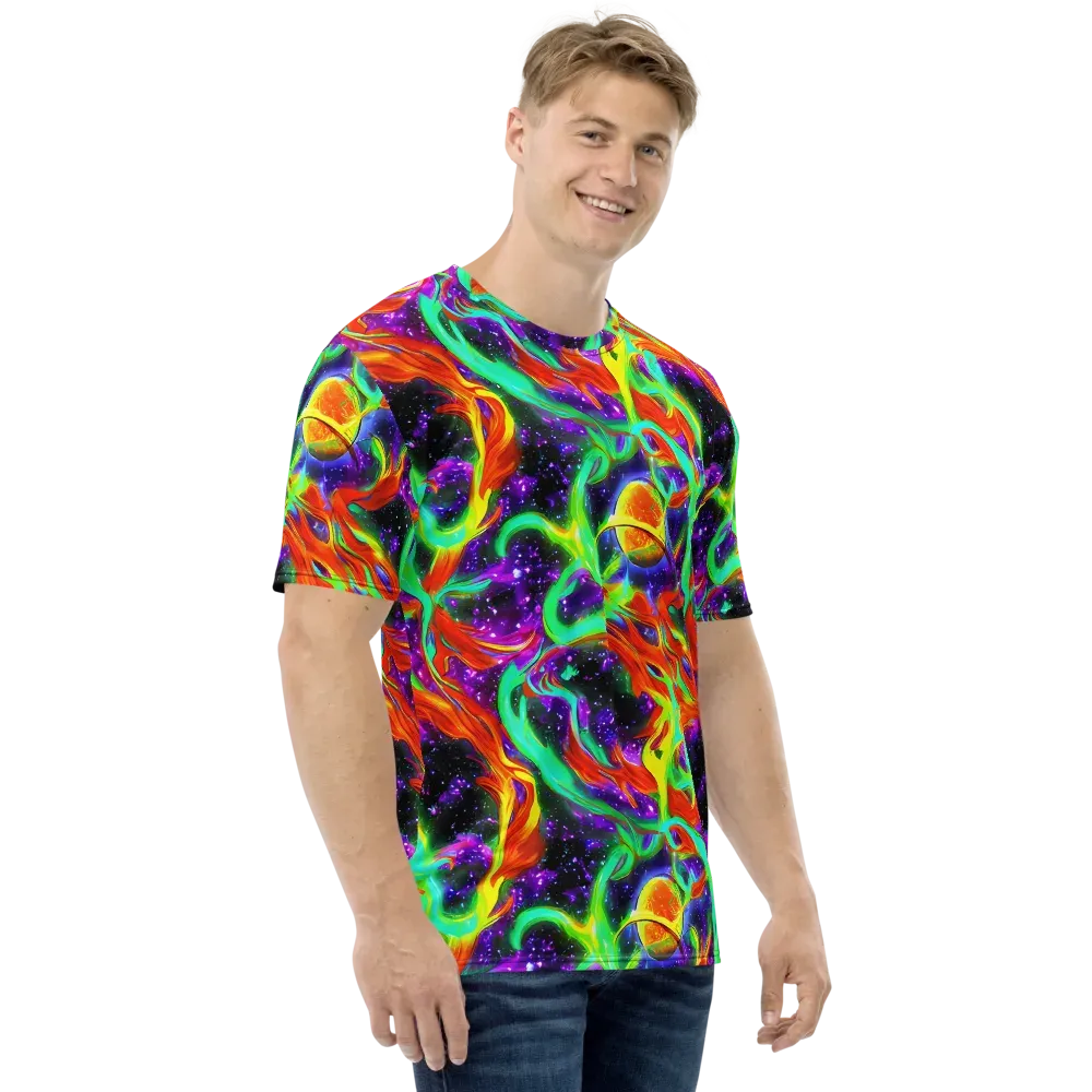 Cosmic Flare on Men's Crew Neck T-Shirt — Right