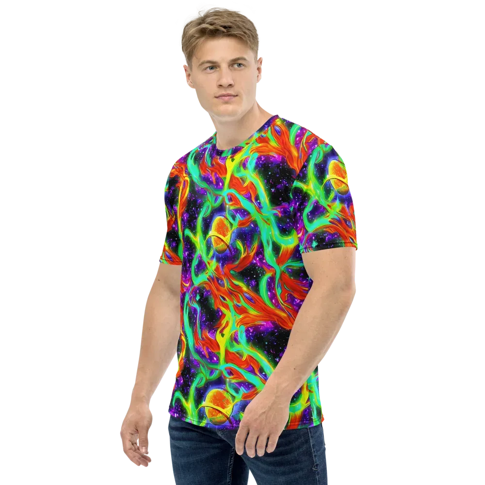 Cosmic Flare on Men's Crew Neck T-Shirt — Left