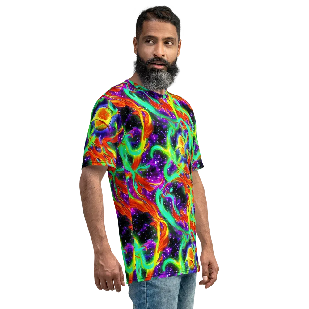 Cosmic Flare on Men's Crew Neck T-Shirt — Right