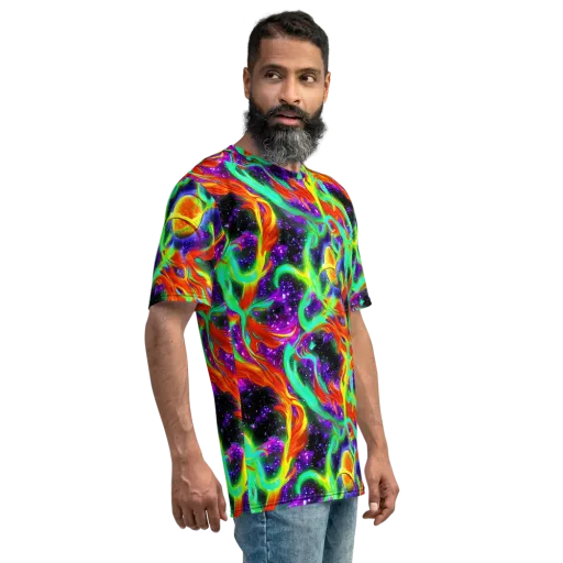 Cosmic Flare on a Men's Crew Neck T-Shirt