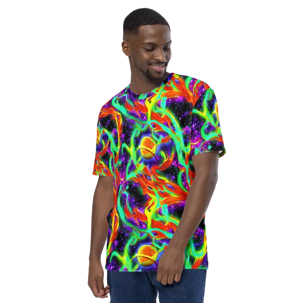 Cosmic Flare on Men's Crew Neck T-Shirt — Left