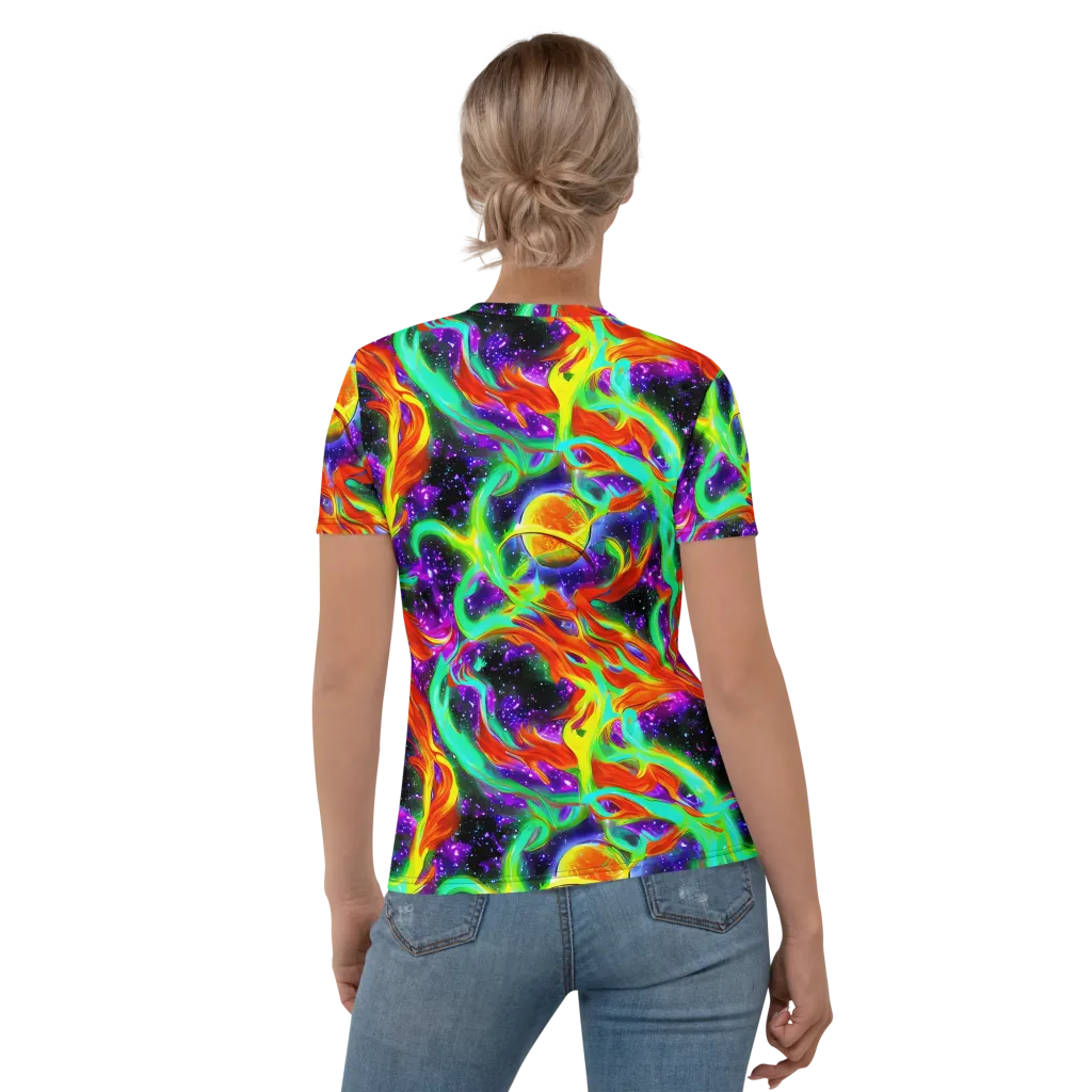 Cosmic Flare on Women's Crew Neck T-Shirt — Back