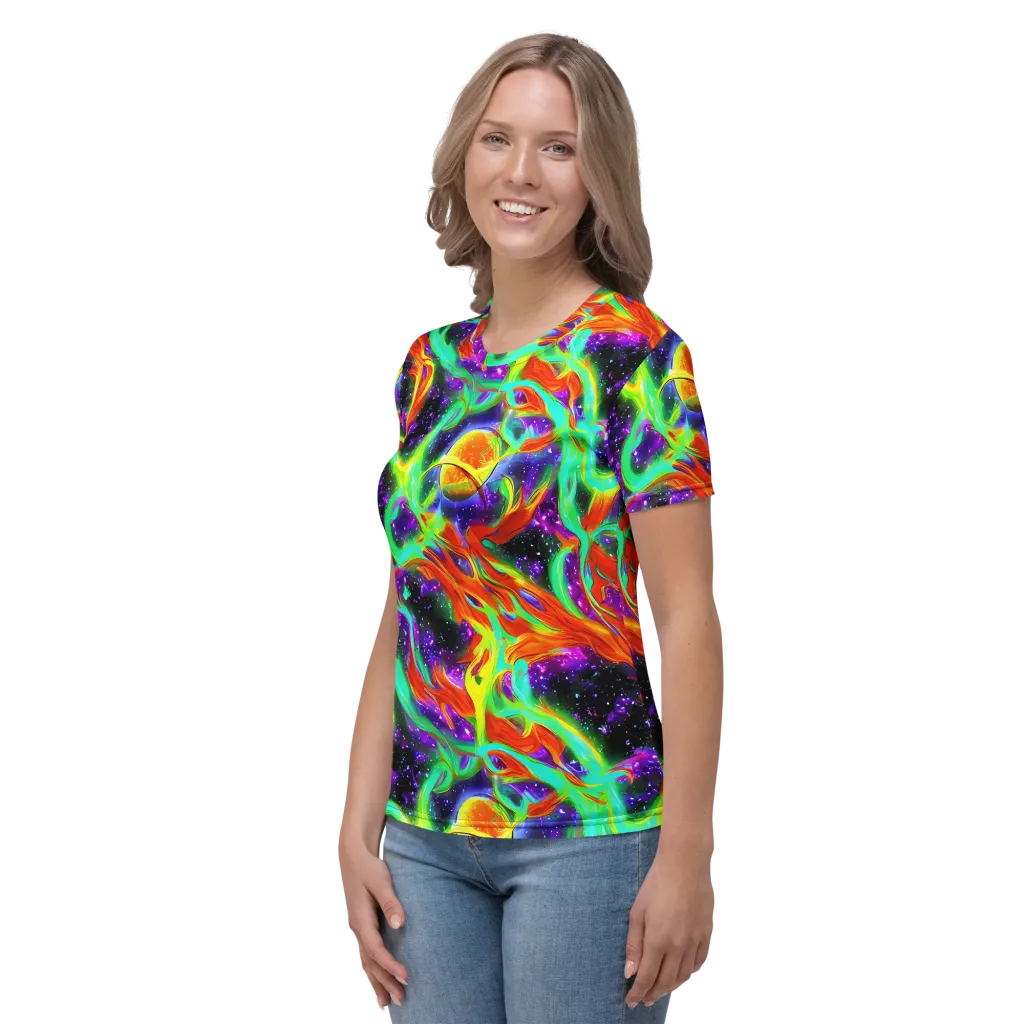 Cosmic Flare on Women's Crew Neck T-Shirt — Left