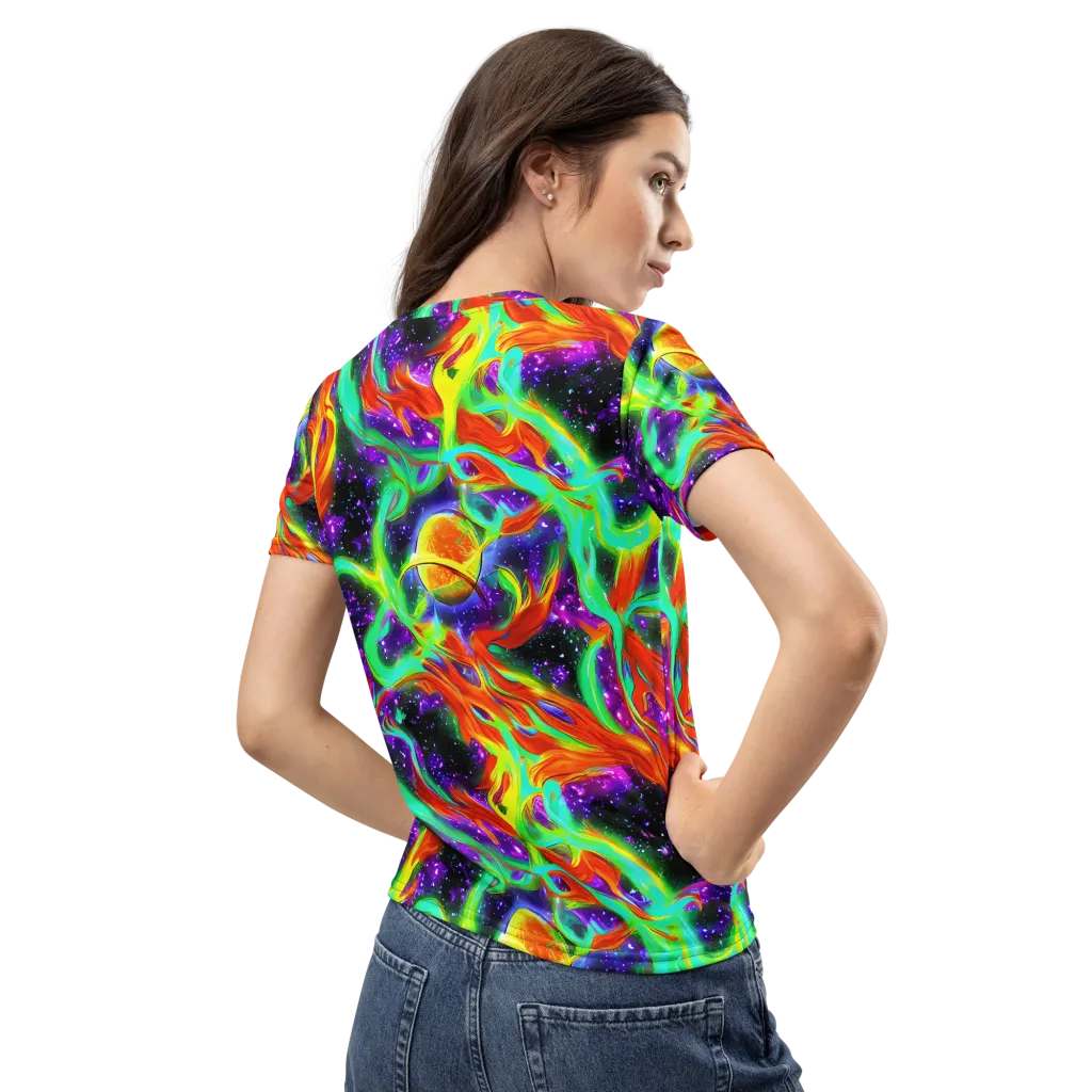 Cosmic Flare on Women's Crew Neck T-Shirt — Back