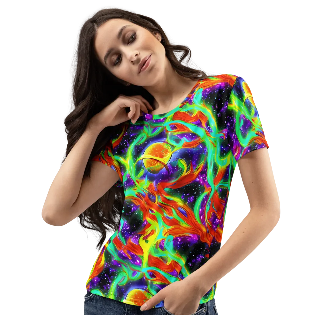 Cosmic Flare on Women's Crew Neck T-Shirt — Left Front