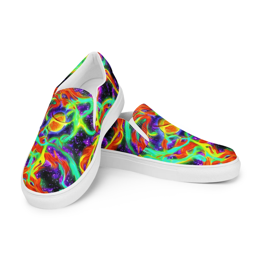 Cosmic Flare on Men's Slip-On Canvas Shoes — Left Front