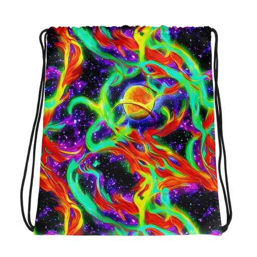 Cosmic Flare on a Drawstring Bag